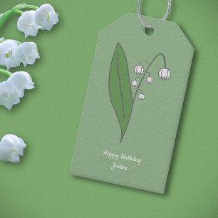 Étiquettes-cadeau Lys botanique de la Fleur de Vallée Pastel