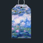 Étiquettes-cadeau Lys d'eau rose Monet<br><div class="desc">Une étiquette cadeau Monet nénuphars rose avec de belles nénuphars roses flottant dans un étang bleu calme avec des nénuphars. Un grand cadeau Monet pour les amateurs d'impressionnisme et d'art français. Impressionnisme nature serein avec de belles fleurs et paysage d'étang pittoresque.</div>