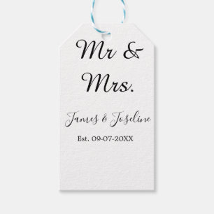 Étiquettes-cadeau M. et Mme ajoutent le nom est. Date année couple m