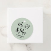 Étiquettes Cadeau M. Mme Sage Green Mariage (En situation)