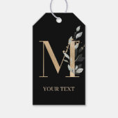 Étiquettes-cadeau M Monogramme Floral Personnalisé (Devant)