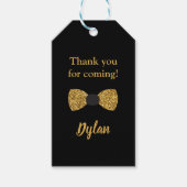 Étiquettes-cadeau M. Une cravate d'arc noir et or (Devant)