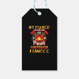 Étiquettes-cadeau Ma Fiance A Votre Fiancée Fier Fière De Pompier