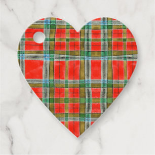 Étiquettes Cadeau MAC BAIN TARTAN Coeur Tags cadeaux