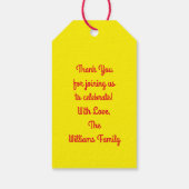 Étiquettes-cadeau Mac et fromage Anniversaire de la fête Macaroni (Dos)