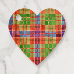 Étiquettes Cadeau MAC RAE TARTAN Coeur Tags cadeaux