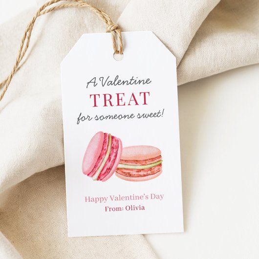 Étiquettes-cadeau Macaron Joyeuse Saint-Valentin Douceurs Faveurs 