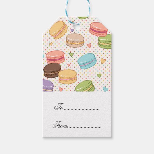 Étiquettes-cadeau Macarons, biscuits, viennoiseries françaises, hipp (Devant)