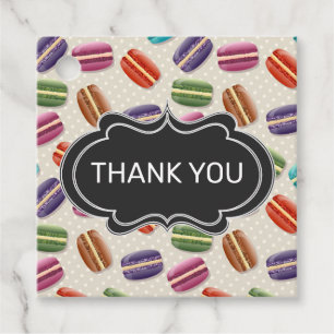 Étiquettes Cadeau Macarons de couleur mignonne Motif avec cadre fant