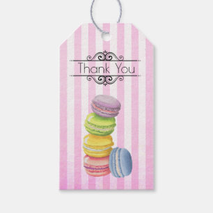 Étiquettes-cadeau Macarons Pâtisserie Française Pastel Aquarelle Mer