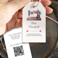 Machine à coudre vintage Floral QR Code Produit