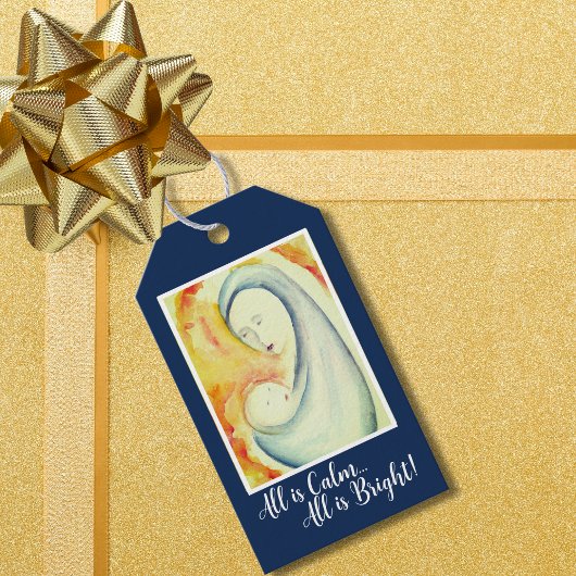 Étiquettes-cadeau Madonna et Enfant Custom Art Fête religieuse