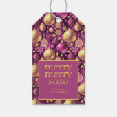 Étiquettes-cadeau Magenta Gold Merry Motif #31 ID1009 (Devant)