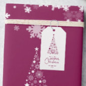 Étiquettes-cadeau Magenta Joyeux Noël moderne et tendance