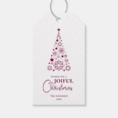 Étiquettes-cadeau Magenta Joyeux Noël moderne et tendance (Devant)
