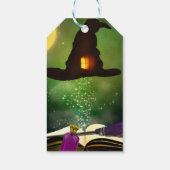 Étiquettes-cadeau Magic Casquette & Magic Spell Book Whimsical Party (Dos)