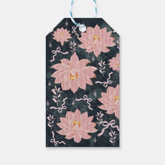 Étiquettes-cadeau Magic florals with glitter design (Devant)