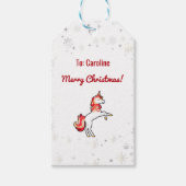 Étiquettes-cadeau Magic Modern Unicorn Snowflakes Nom Script Xmas (Devant)