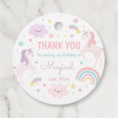 Étiquettes Cadeau Magic Pastel Unicorn Rainbow Birthday Party (Devant)