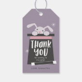 Étiquettes-cadeau Magic Show Bunny Anniversaire Merci (Dos)