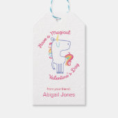 Étiquettes-cadeau Magical Rainbow Unicorn Valentine's Day (Devant)