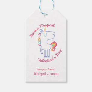 Étiquettes-cadeau Magical Rainbow Unicorn Valentine's Day