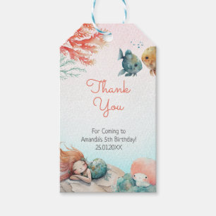 Étiquettes-cadeau Magical Under the Sea Watercolor Fête d'anniversai
