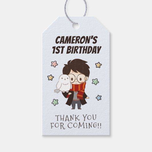 Étiquettes-cadeau Magique Anniversaire HARRY POTTER™ et Poudlard (Devant)