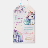 Étiquettes-cadeau Magique Pastel Unicorn Arc-en-ciel Anniversaire (Devant)