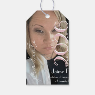 Étiquettes-cadeau Magnet Photo Rose Clair pour Remise de Diplômes Mo