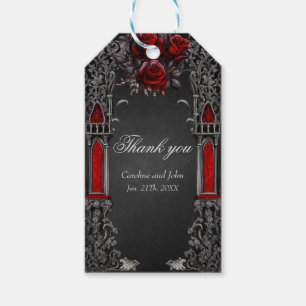 Étiquettes-cadeau Magnifique design mariage gothique foncé.