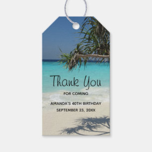Étiquettes-cadeau Magnifique plage tropicale océan paradis d'anniver