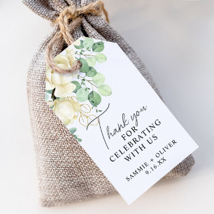 Étiquettes-cadeau Magnolia Eucalyptus Élégant Mariage Remerciements