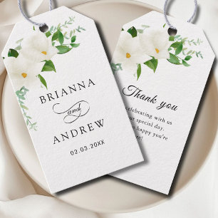 Étiquettes-cadeau Magnolia Floral Élégant de Mariage