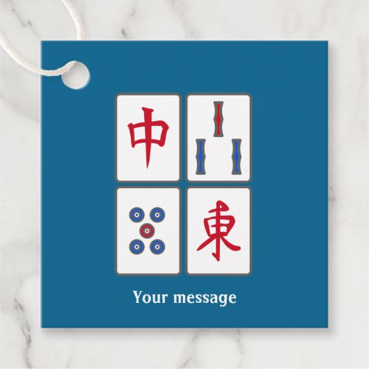 Étiquettes Cadeau Mahjong Jeu Titres Design (Devant)