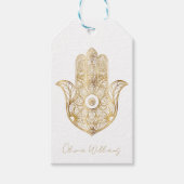 Étiquettes-cadeau Main de tournesol or Hamsa (Devant)