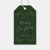 Étiquettes-cadeau Main dessinée Whimsical Unique Moderne Vert Noël (Devant)