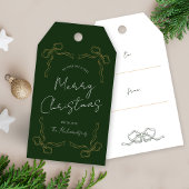 Étiquettes-cadeau Main dessinée Whimsical Unique Moderne Vert Noël