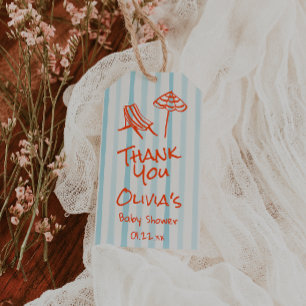 Étiquettes-cadeau Main D'Été Tiré Orange Baby À Bord Baby shower