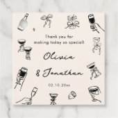 Étiquettes Cadeau Main noire tirée Mariage ironique (Devant)