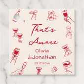 Étiquettes Cadeau Main Rouge Tiré Que Plus De Fête (Devant)