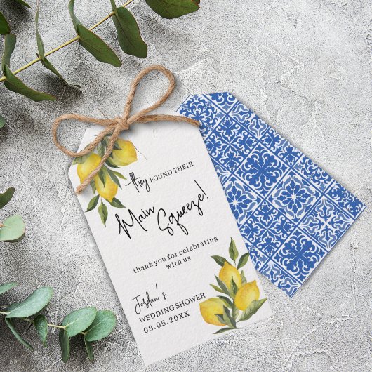 Étiquettes-cadeau Main Squeeze Lemon Méditerranée Carrelage Douche F