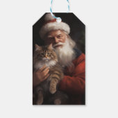 Étiquettes-cadeau Maine Coon avec Noël Festif du Père Noël (Dos)
