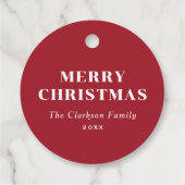 Étiquettes Cadeau Mains peintes rouge Winterberry Wreath Noël (Dos)