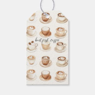 Étiquettes-cadeau Mais d'abord, les tasses à café
