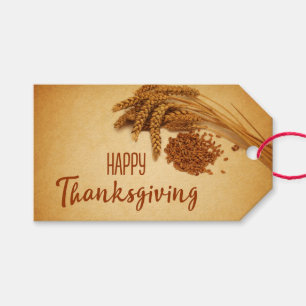 Étiquettes-cadeau Maïs de blé à Bon thanksgiving vintage