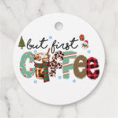 Étiquettes Cadeau Mais premier café Joyeux Noël (Dos)