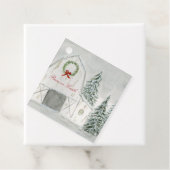 Étiquettes Cadeau Maison de vacances d'hiver paisible (En situation)