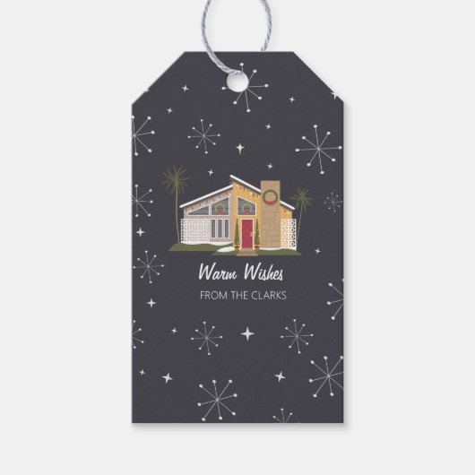 Étiquettes-cadeau Maison du siècle Palm Springs Noël (Devant)