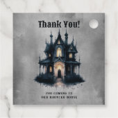 Étiquettes Cadeau Maison gothique victorienne hantée Halloween Merci (Dos)